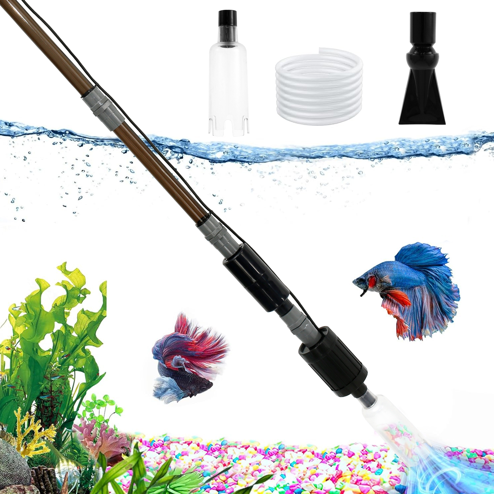 Gravel Vacuum Cleaner - 10W 6 In 1 USB Aquarium