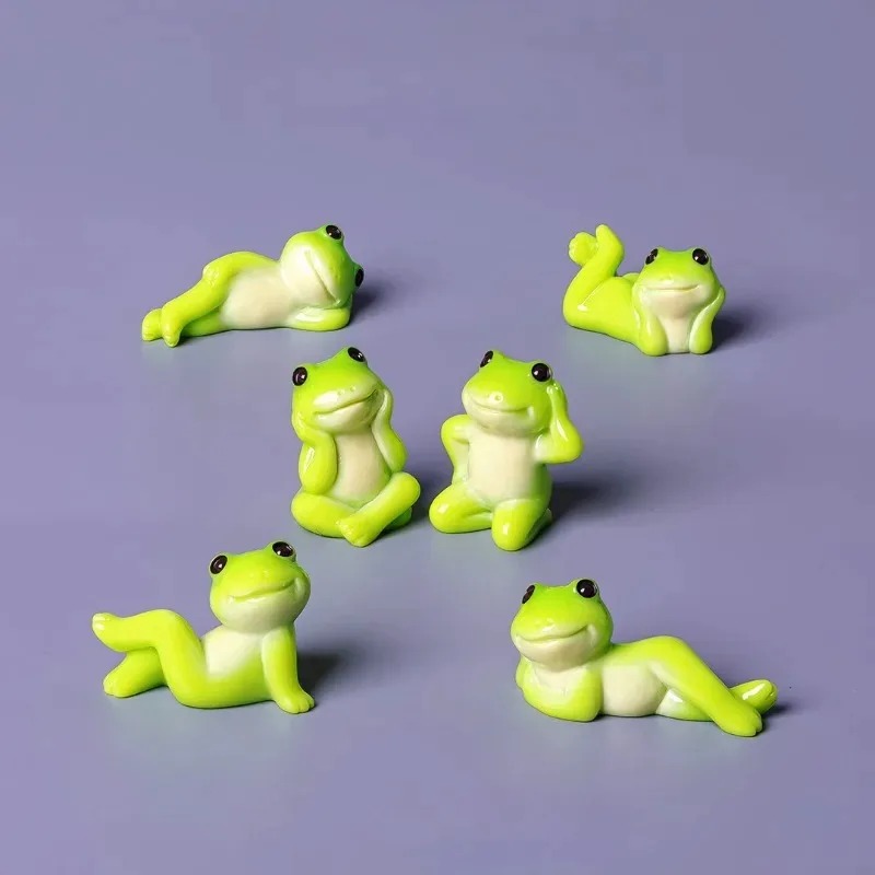 Aquarium Mini Fish - 6pcs Cartoon Mini Funny Frog Figurine