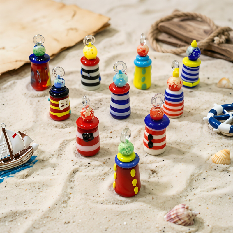Aquarium Mini Fish - Mini Cute Lighthouse Charm Nautical Style