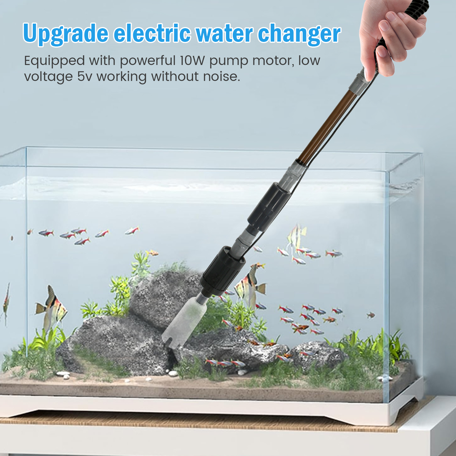 10W 6 In 1 USB Aquarium Water  - Gravel Vacuum Cleaner recensione e prezzo
