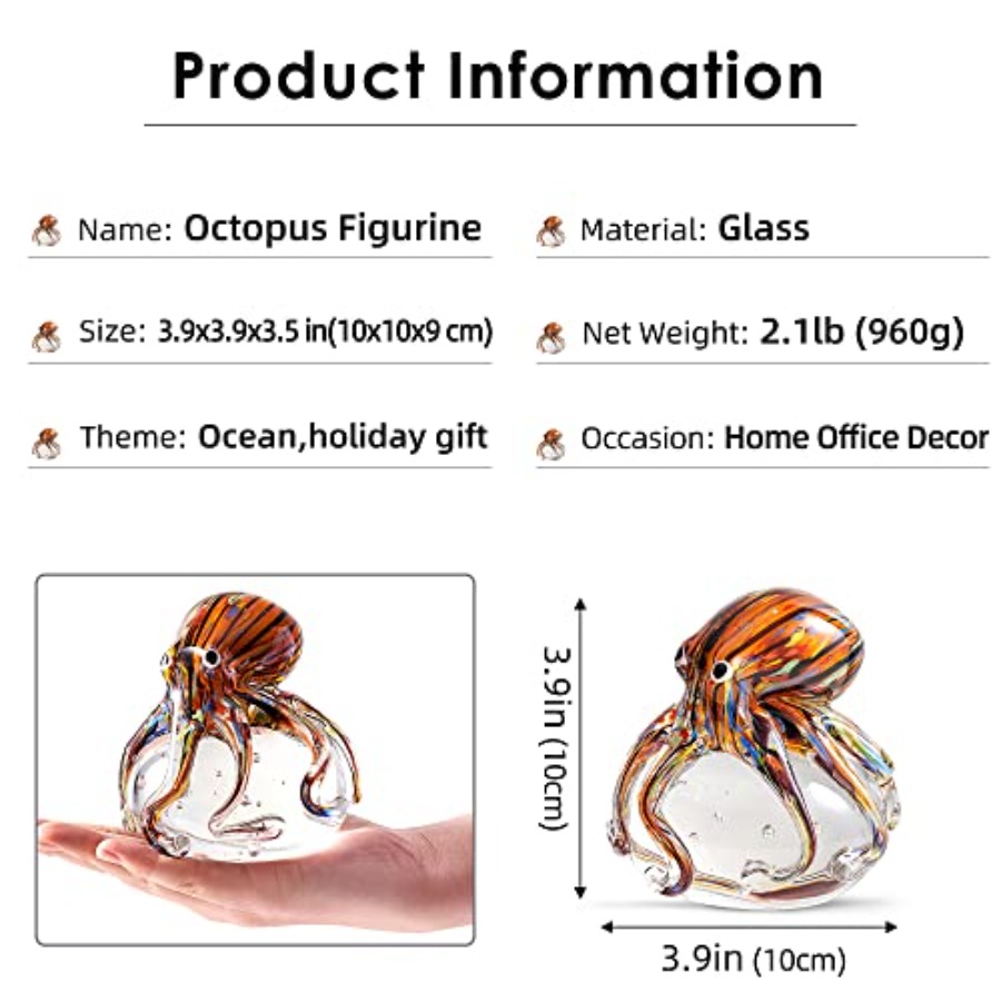 Hand Blown Glass Octopus Figur - Aquarium Fish Japan recensione e prezzo