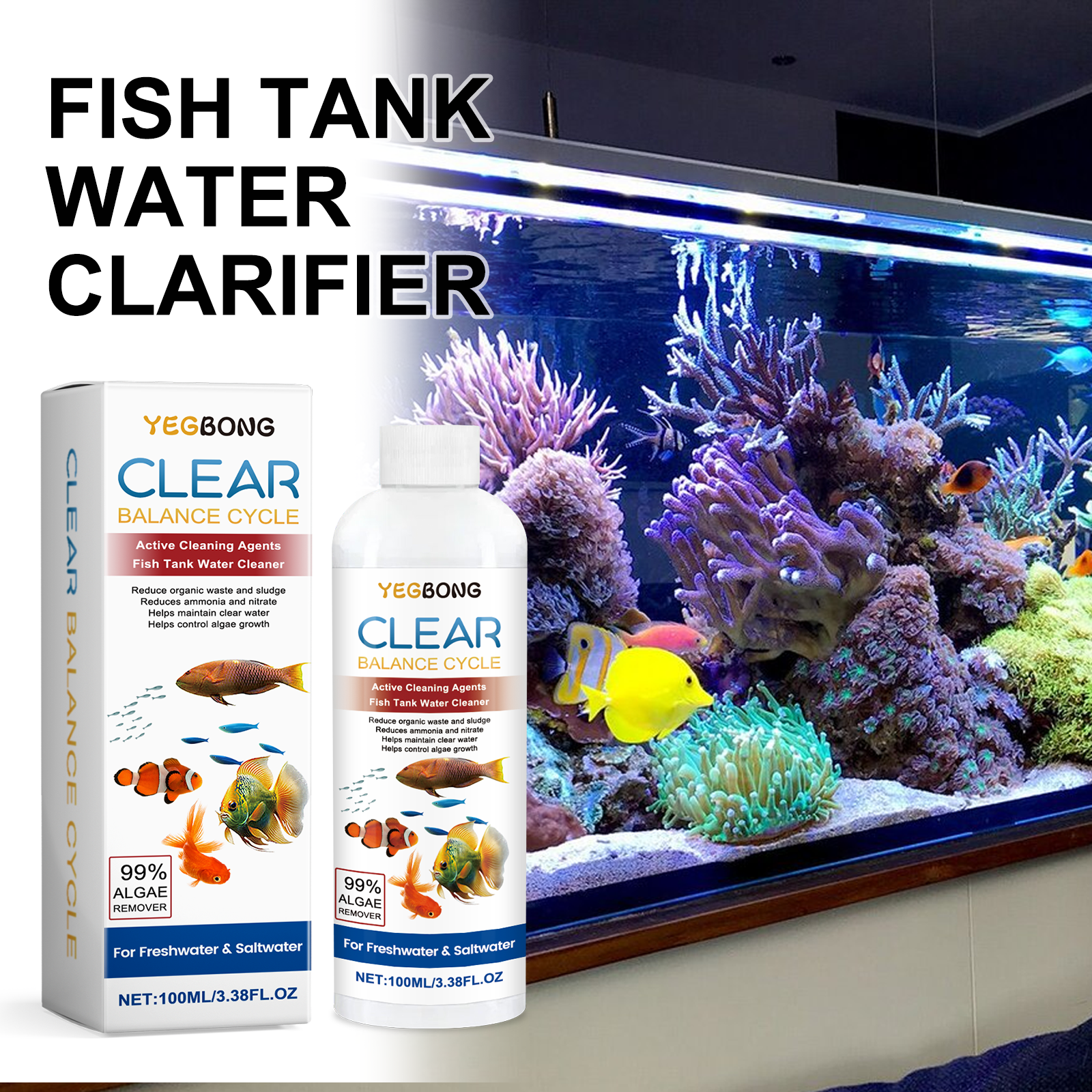 Aquarium Water Clarifier 100ml - Cleaner Fish Aquarium recensione e prezzo
