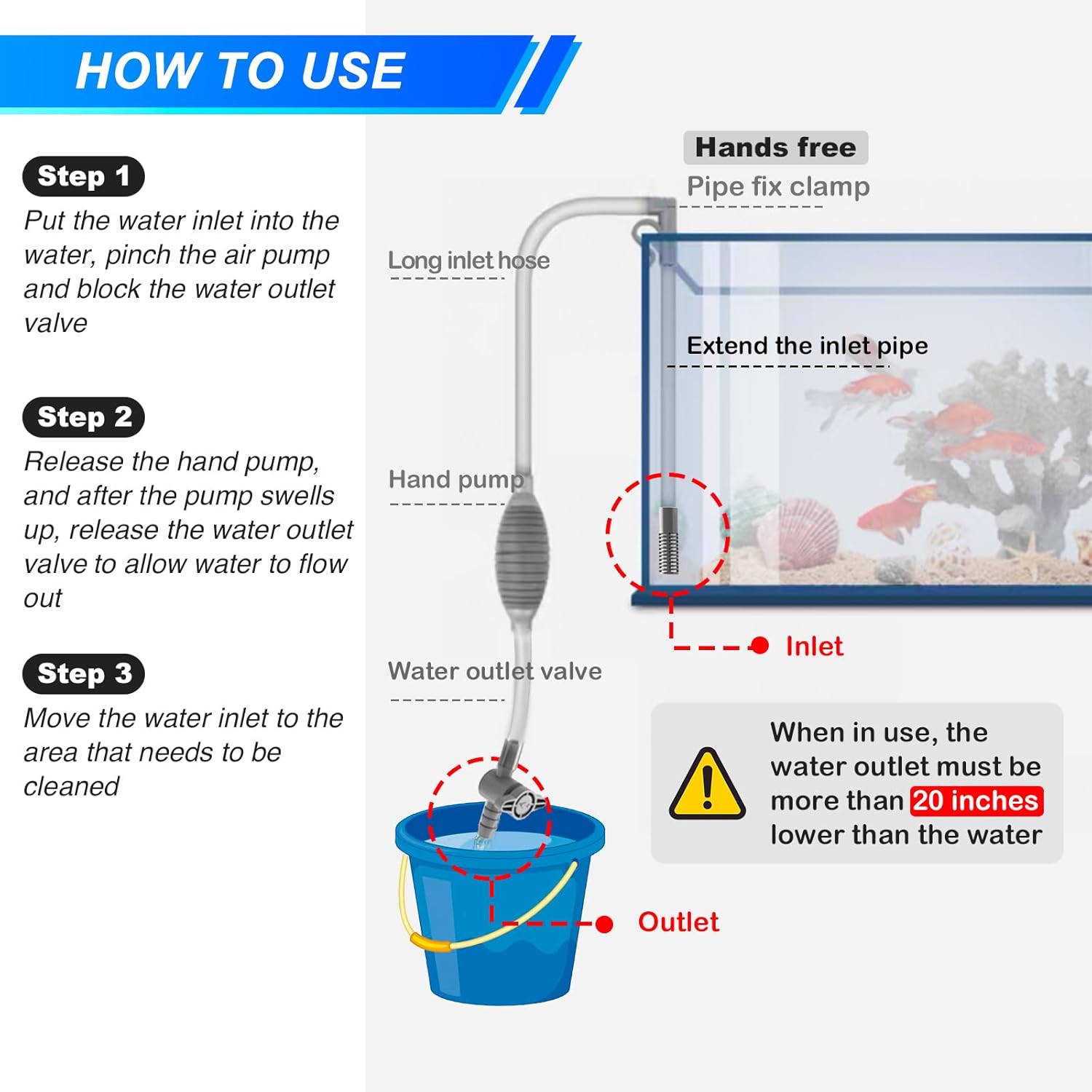 Large Fish Tank Aquarium Sipho - Gravel Vacuum Cleaner recensione e prezzo